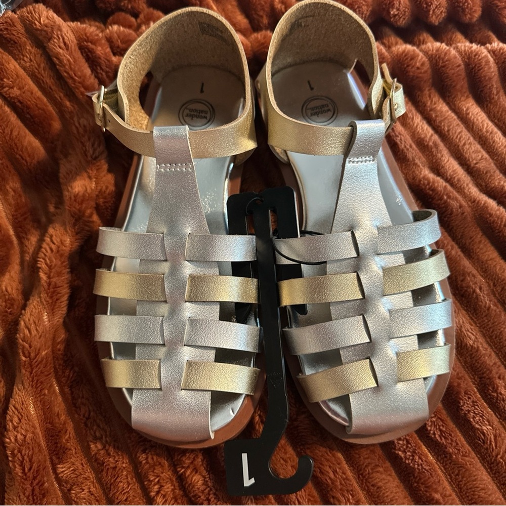 Wonder Nation Silver and Gold Sandals Modern Design